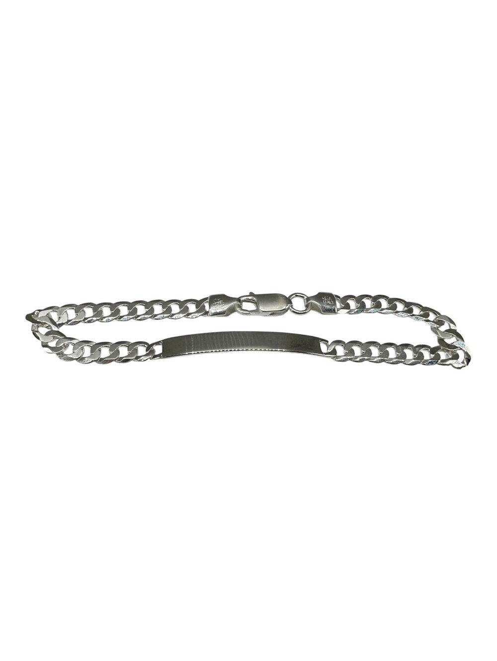 Curb Link ID Nameplate Bracelet Sterling Silver 8in 5.6mm New